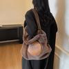 Plush Large Capacity Tote Bag Women's Shoulder Bag Commuter Underarm Bag