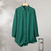 Рубашка для отдыха женская на пуговицах с длинным рукавом блузка топы весна осень однотонные женские тонкие длинные базовые рубашки