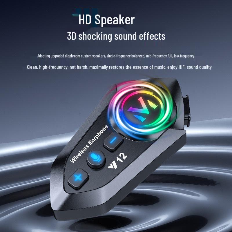 Умная водонепроницаемая Bluetooth-гарнитура для шлема: Меняющий цвет, Антифриз, Долгое время работы от батареи, Тяжелый бас