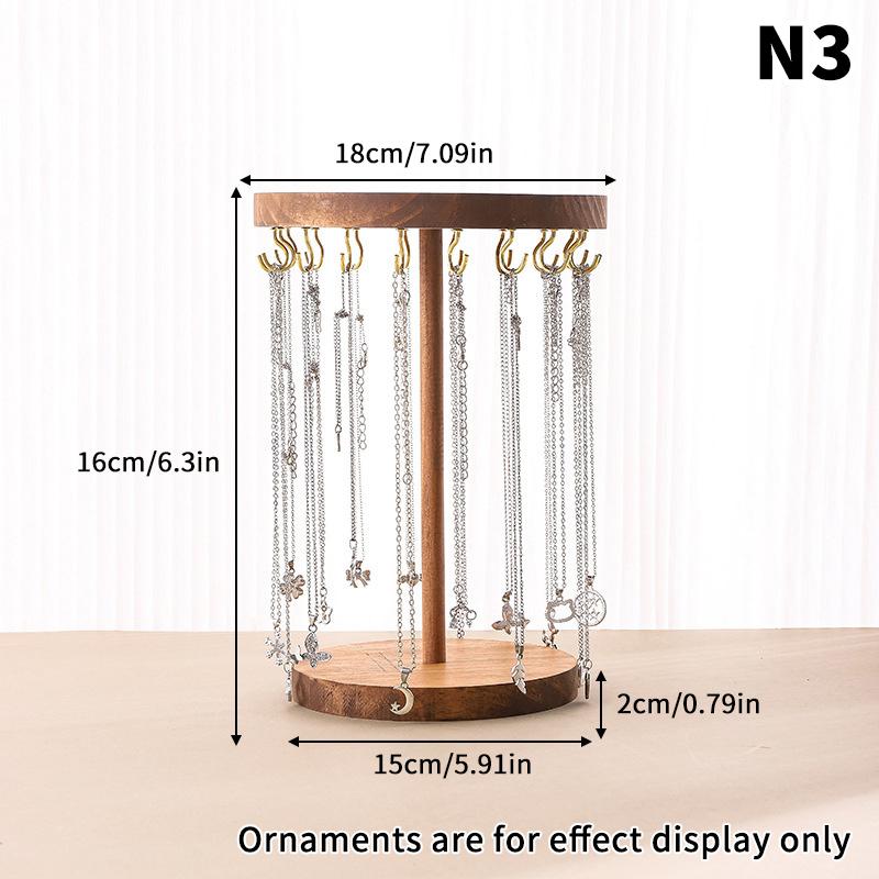 Necklace Holder Organizer Jewelry Tree Stand With 12/18 Metal Hooks Wooden Necklace Display Tower For Home Or Show Selling Use