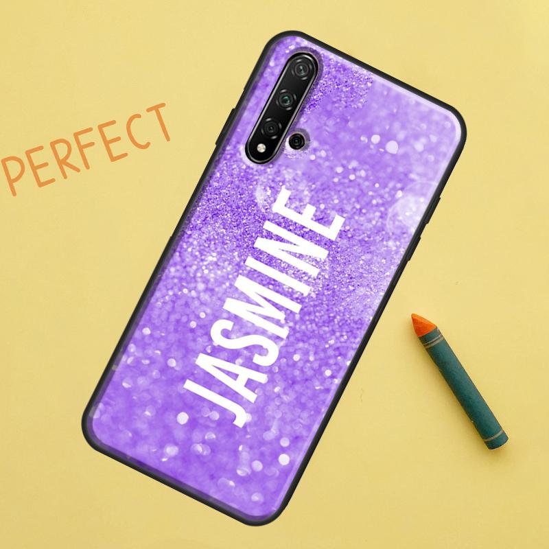 Personalised Glitter Ombre Name Case For Huawei Nova 9 10 SE 11i 8i 7i 3i Nova 5T Y60 Y61 Y70 Y90 P20 P30 P40 Lite P60 Pro