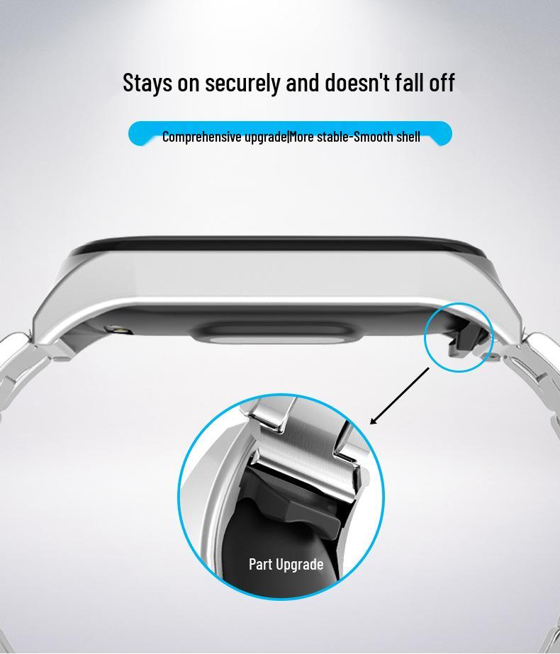 Совместимый с Xiaomi Band 7 браслет из нержавеющей стали с тремя рядами звеньев