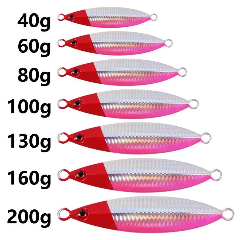 Metal Jig 3D Print 30g 40g 60g 80g 100g 130g 160g 200g Shore Trolling Spoon Hard Fishing Lure Laser Body Shiny Luminous Tackles