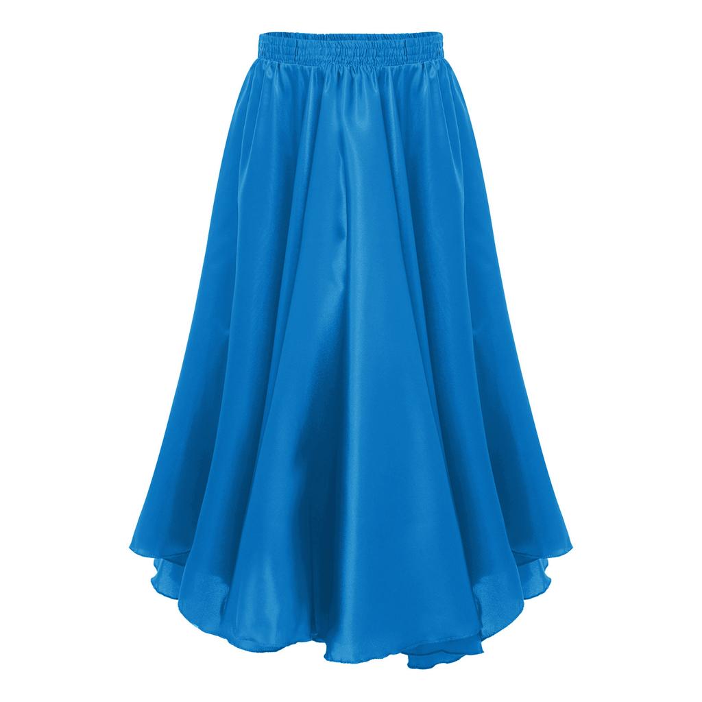 Kids Girls Stylish Dance Clothing Elastic Waistband Large Swing Loose Half-length Skirt