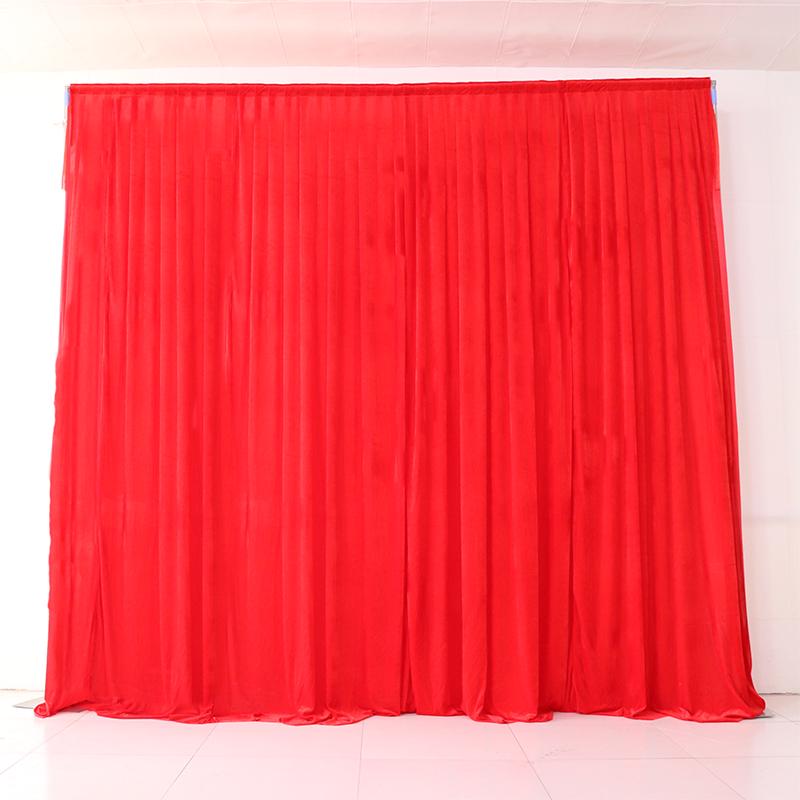 Black, Burgundy & Gold Velvet Wedding Stage Backdrop Drapes with Gauze