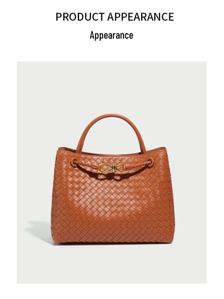 Винтажная плетеная сумка-тоут с металлической пряжкой - Универсальная сумка через плечо и кроссбоди