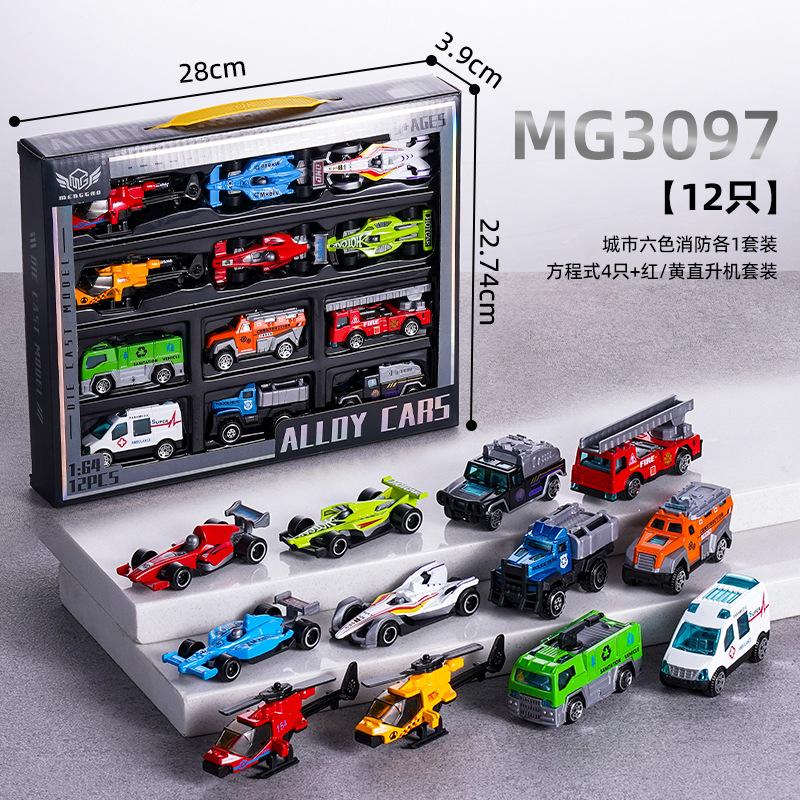 Инерционная машинка из сплава, гоночная машина, строительная машина, пожарная машина, спортивная машина, мини-модель машинки из сплава, жестяная машинка