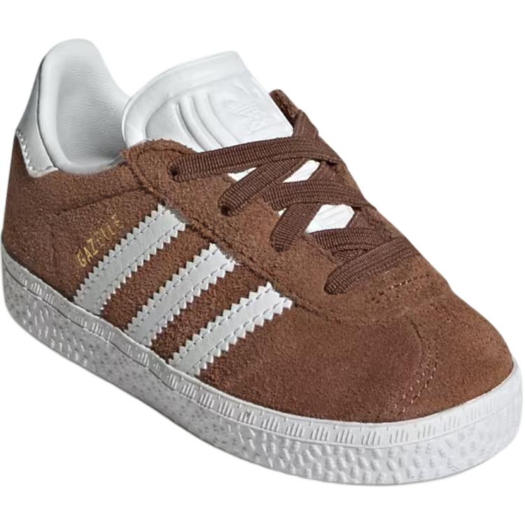 adidas Gazelle Удобная застежка EL I Подержанные Коричневые Детские Кроссовки Облачно-Белый Золотистый-Металлик IH0360