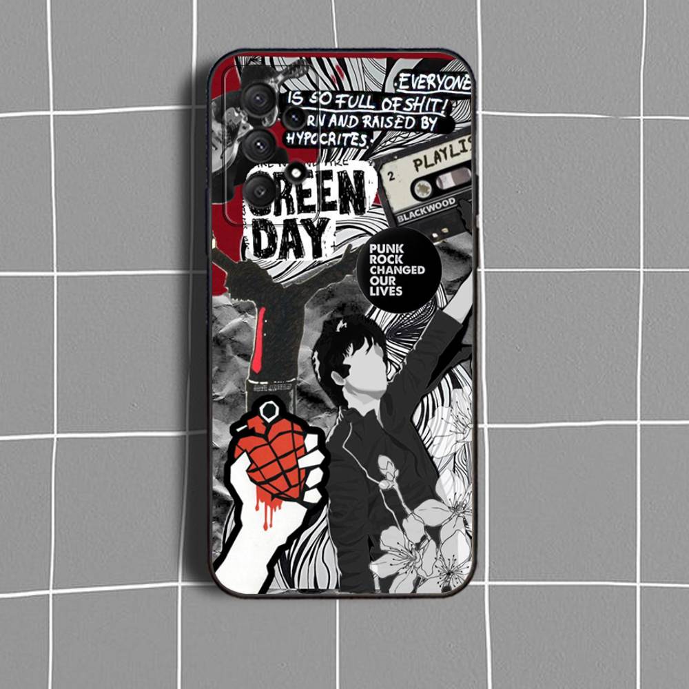 G-Green Day B-Band-ES Phone Case For Samsung Galaxy A73,31,32,72,41,53,52,71,22,5G,Note,J7,8,9 Soft Black Cover