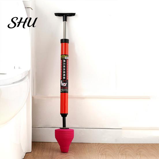Efficient Toilet Unclogger Plunger High Pressure Kit Flexible Drain Clog Remover Tool for Bathroom Kitchen Curved Pipe Cleaner