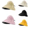 UV Protection Black Vinyl Sunshade Hat Solid Color Empty Top Hats Retro Sun Protection Cap  Beach