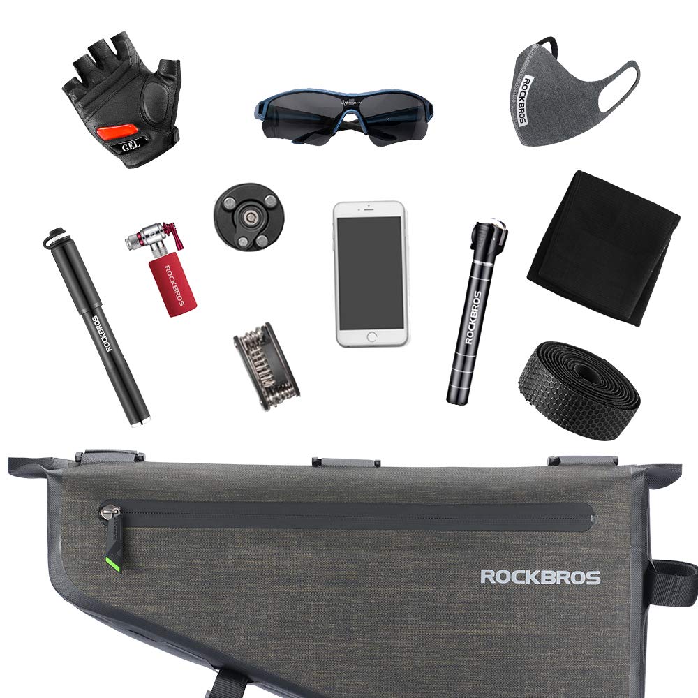 Водонепроницаемая рамная сумка ROCKBROS для шоссейных велосипедов, большой вместимости, треугольная сумка на верхнюю трубу с застежкой на ремешке, простая установка, вместимость 3 л/5 л