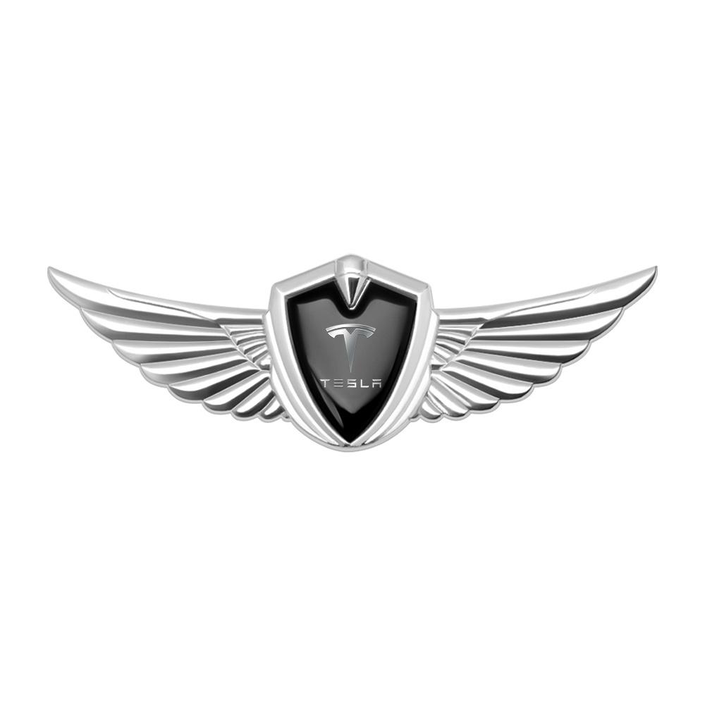 TYTU6 3D Metal Car Body Fender Decoration Badge Sticker Emblem Decal For Tesla Model 3 Y X S Semi Cybertruck Roadster Auto Accessories