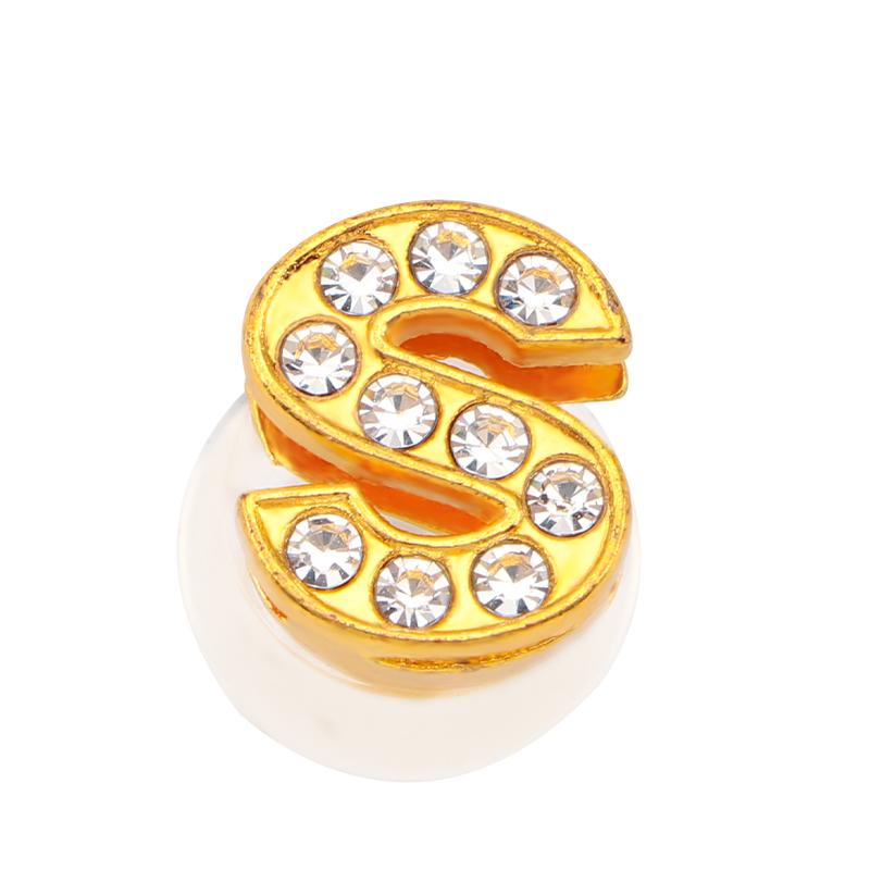 Новые золотые буквы алфавита, шармы для обуви, металлическая кнопка, стразы, корона, украшения для обуви, аксессуары для садовой обуви для женщин, мужчин, 1 шт.