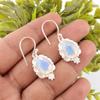 Milky Opal Gemstone 925 Sterling Silver Jewelry Handmade Stylish Earrings 1.6" EE-163-21