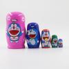 Russian Nesting Dolls: Five-Layer High-Quality Wooden Doraemon Animal Educational Toy for Kids