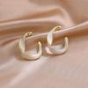 Retro Metal Earrings Hong Kong Wind Drop Oil Gas Simple INS Design Cool Wind Stud Earrings