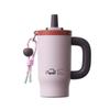 Stainless Steel Insulated Overlord Cup with Handle and Straw - Large Capacity, Perfect for Outdoor and Car Use.