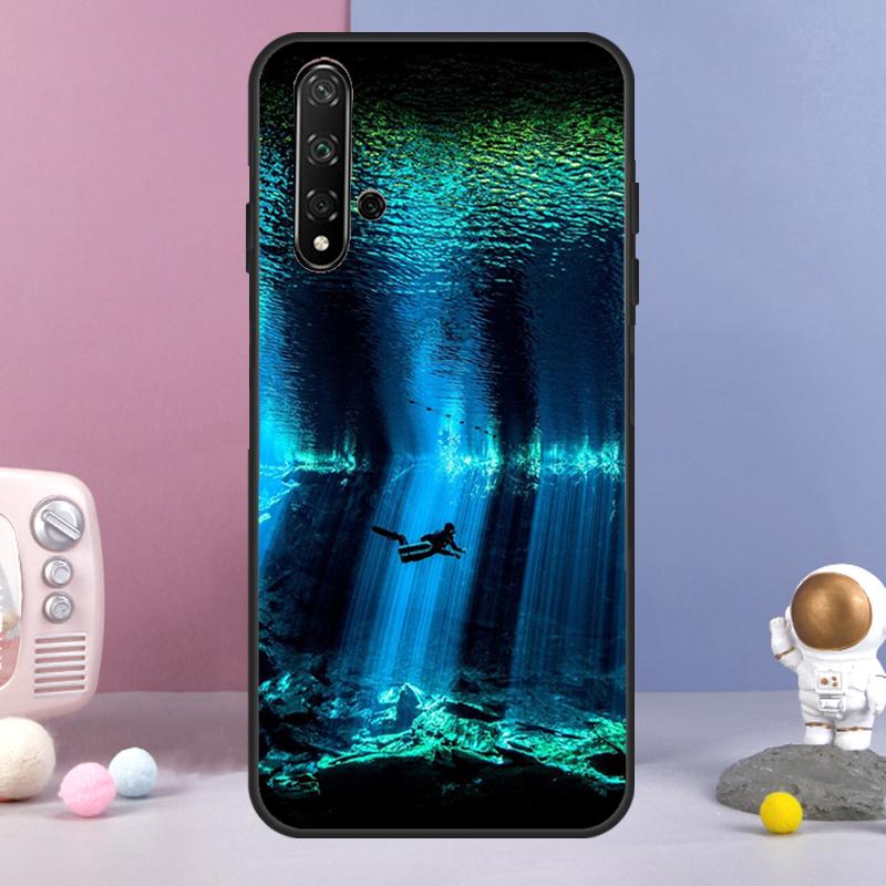 Чехол для Huawei Nova Y70 Y90 Y60 Y72 Y73 Y61 Y91 7i 8i 11i 12i 12s 9 10 SE P20 P30 P40 Lite с изображением дайвера для подводного плавания