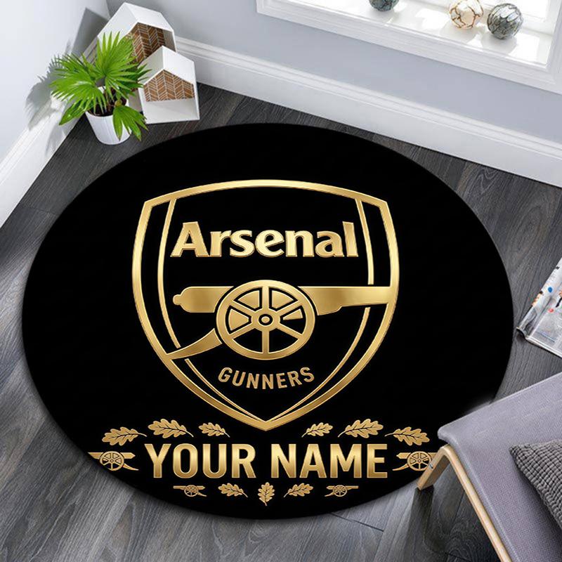 Custom Name Arsenal2 Round Area Rug,Carpet Rug for Living Room Bedroom Sofa Playroom Decor,Non-slip Floor Mat