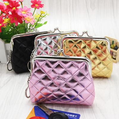 Fashion Women Coin Purse Solid Color Faux Leather Mini Money Bag Key