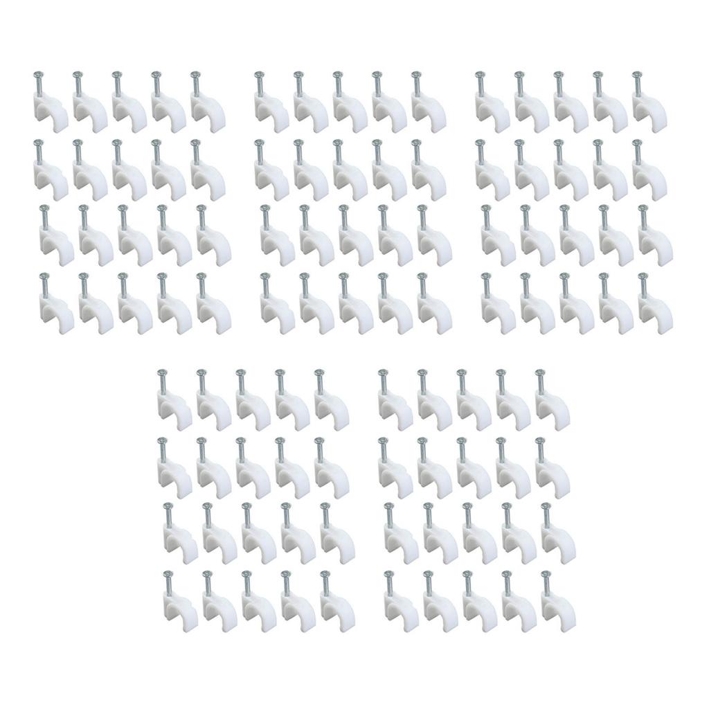 100 шт. 5 мм стальной гвоздевой зажим для круглого кабеля, фиксирующий зажимы для настенного крепления шнура