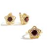 925 Sterling Silver Jewelry Set Flower Design Yellow Clasp Earring Ring Natural Red Garnet Gemstones Fine Jewelry for Women Girls Gift
