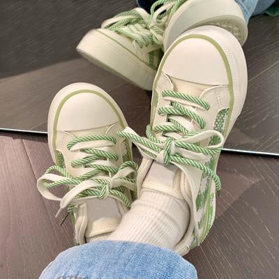 Модная женская обувь с круглым носком, парусиновые туфли для женщин, весна-осень, на высокой платформе, летний тренд 2025, оптовая торговля модной одеждой, Kpop