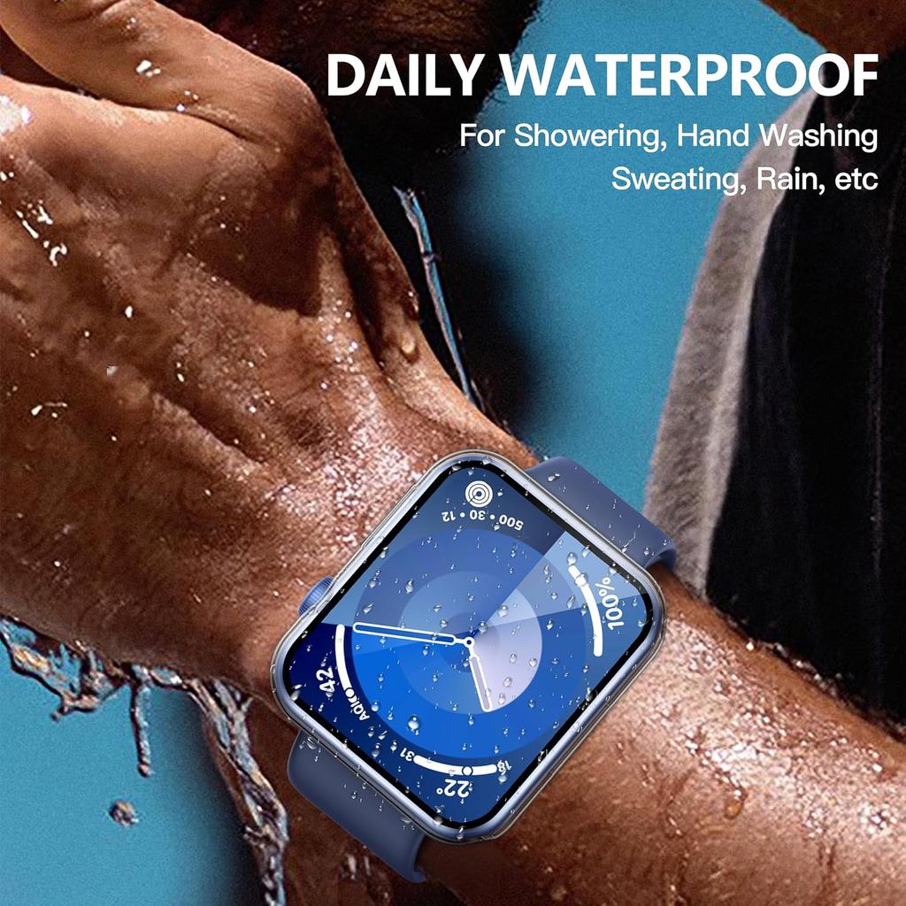 Waterproof Hard Case With Tempered Glass For Apple Watch Case Series Ultrea 3/9 8 SE Watch Accessories iwatch Screen Protector