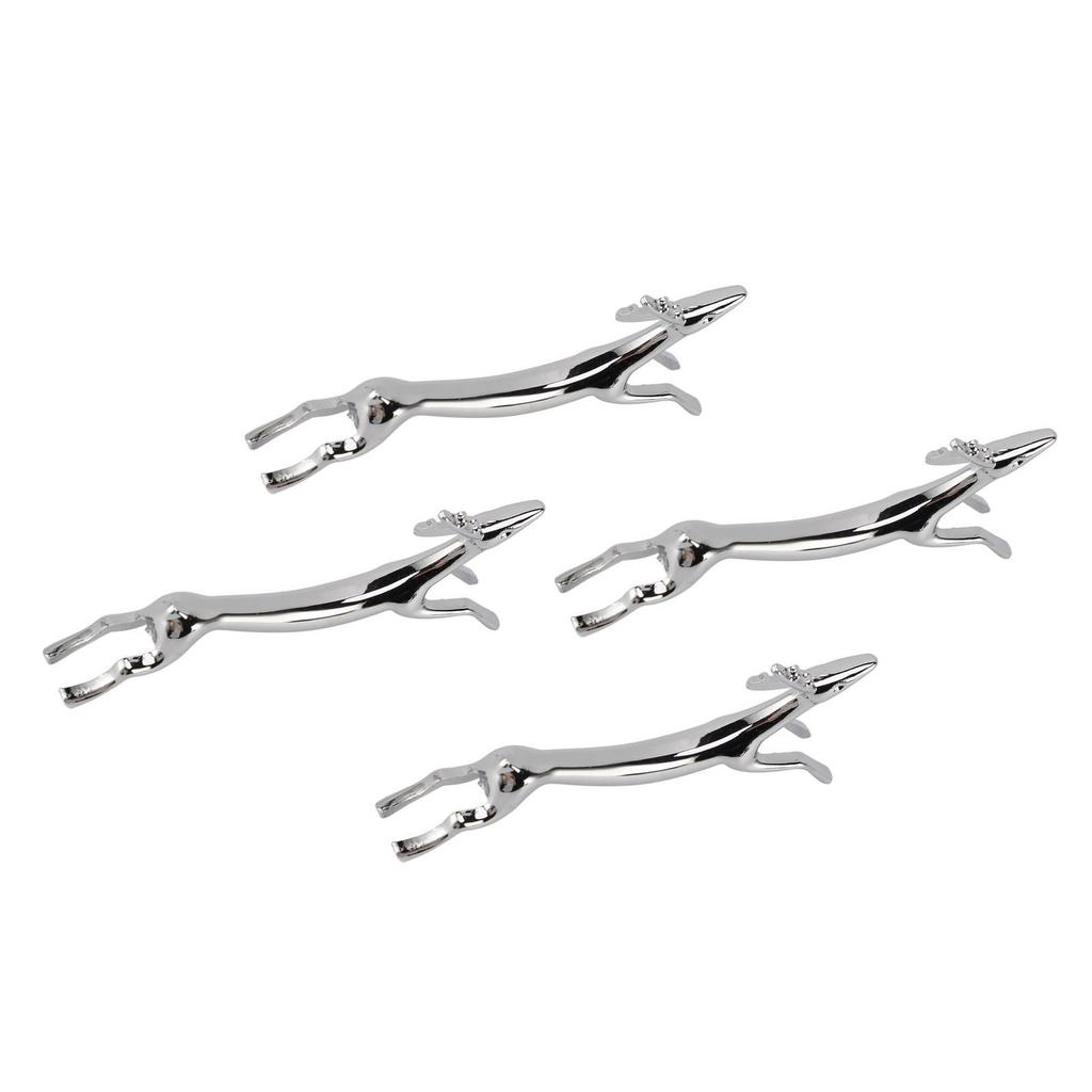 4 шт. Подставка для столовых приборов Серебристая подставка для палочек для еды Гальванизированный полированный цинковый сплав Форма животного Универсальная подставка-держатель для вилки