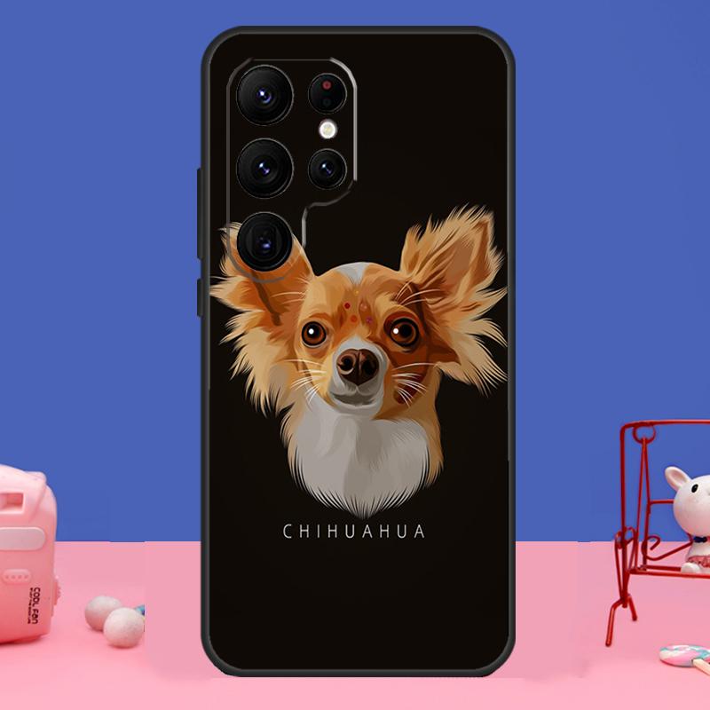 Cartoon Chihuahua Dog Cover For Samsung Galaxy S24 S23 S22 S21 S20 FE Ultra Plus S8 S9 S10 Note 10 20 Ultra Case