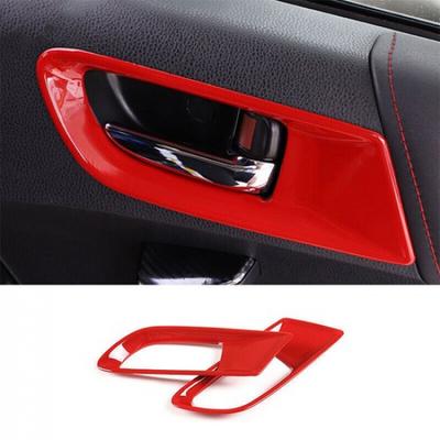 Для Toyota 86 Subaru BRZ 2013-2022 Ярко-красная Накладка на Рамку Внутренней Ручки Двери 2 шт.