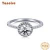 Tancise Women Classic 925 Sterling Silver Zircon Ring Ladies Jewelry Wedding Promise Party Gift