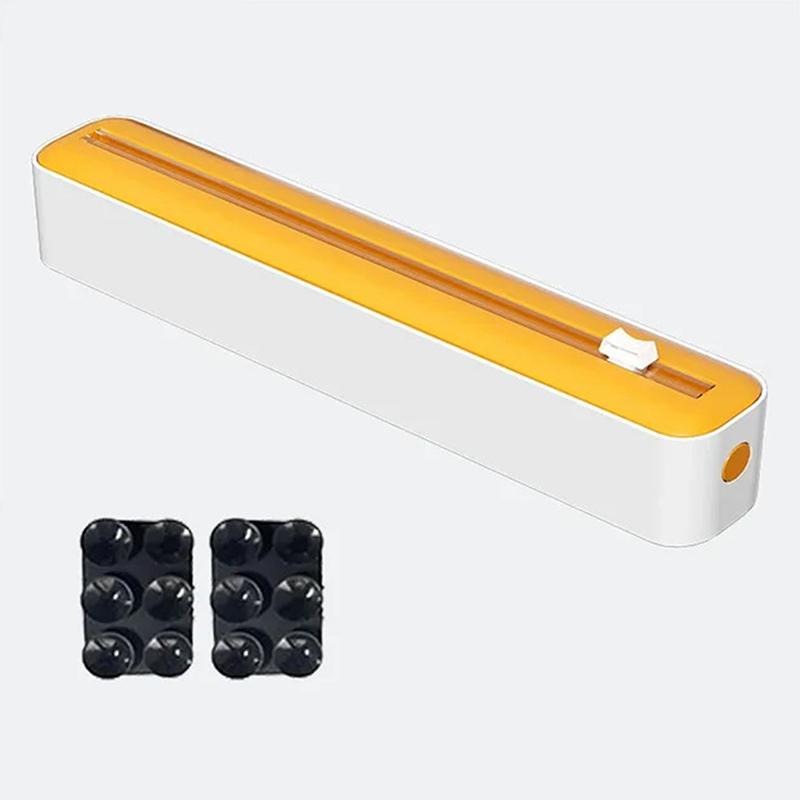 Диспенсер для пластиковой пленки 2 в 1, резак для пищевой пленки, ящик для хранения оберток, резак для алюминиевой фольги и стретч-пленки, кухонные принадлежности