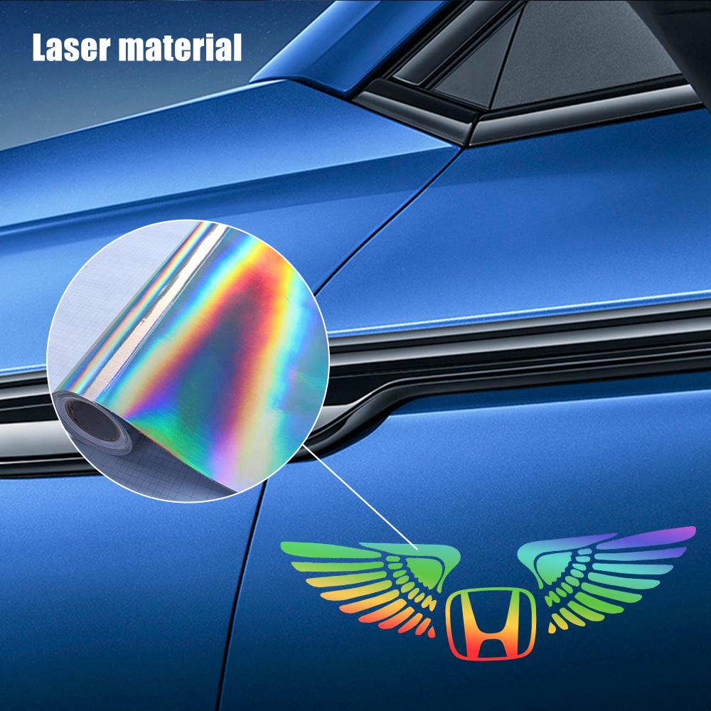 Colorful Reflective Laser Angel Wing Styling Car Trunk Door Stickers For Honda Mugen Typer ACCORD Airwave Avancier Civic INSPIRE XL0