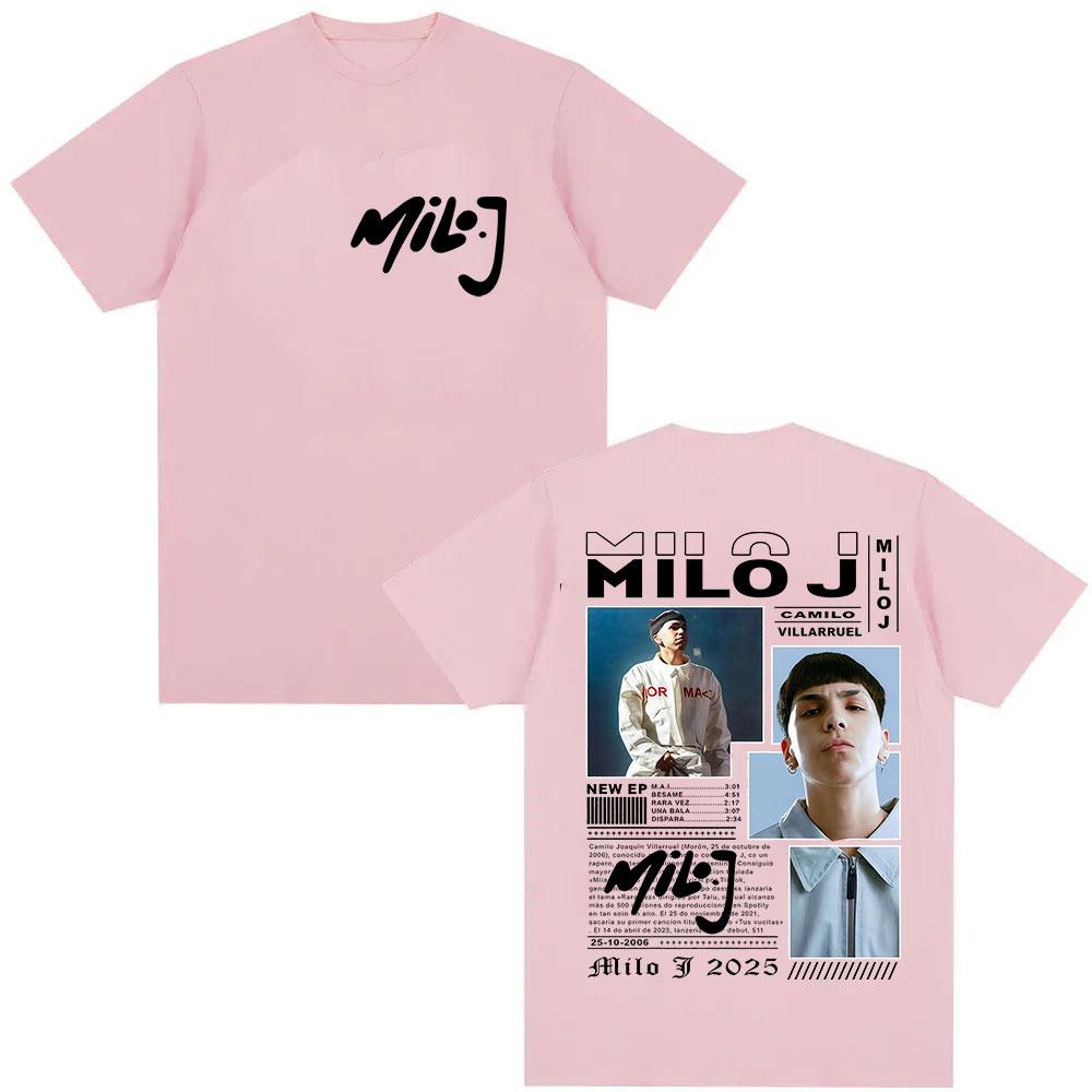 Rapper Milo J Camilo Villarruel Tour 2025 Graphic TShirt Unisex Women Vintage Hip Hop Fashion Oversized Cotton T Shirts Streetwear