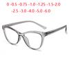 Blue Light Blocking Transparent Gray Frame Cat Eye Diopter Glasses Women Myopia Lens Prescription Eyeglasses 0 -0.5 -0.75 To -6