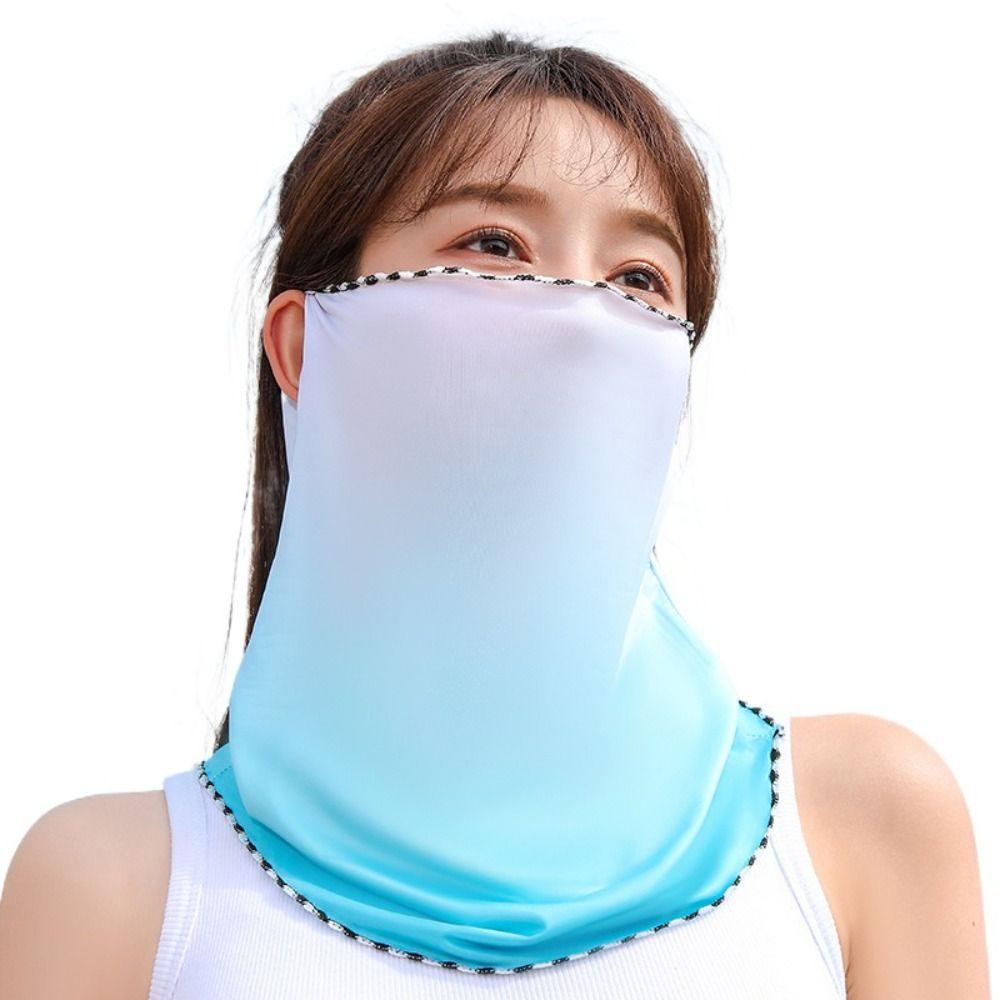 Outdoor Sun Protection Anti-UV Summer Sunscreen Mask Driving Face Mask Ice Silk Women Neckline Mask