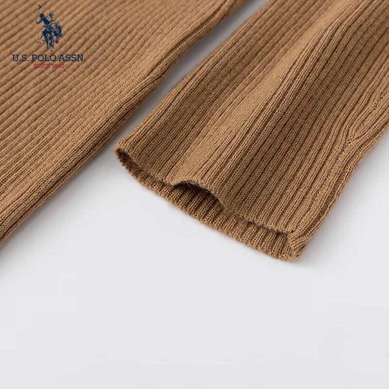 U.S. Polo Assn. Женский вязаный свитер из смесовой шерсти чистого цвета