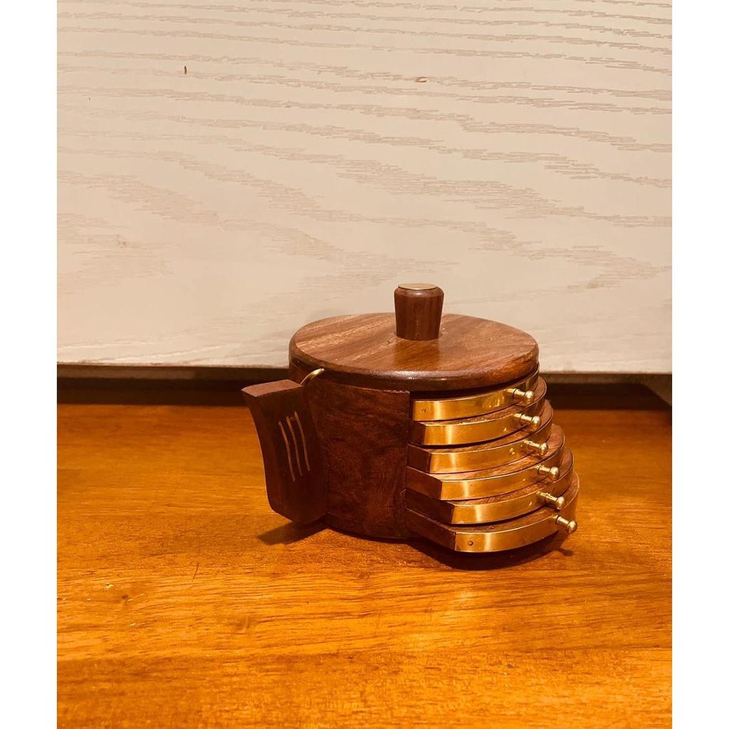 Деревянные подставки для напитков в форме чайника, деревянные подставки для стола, набор из 6 штук для чайных чашек, кофейных кружек, пивных банок, барных стаканов и стаканов для воды.