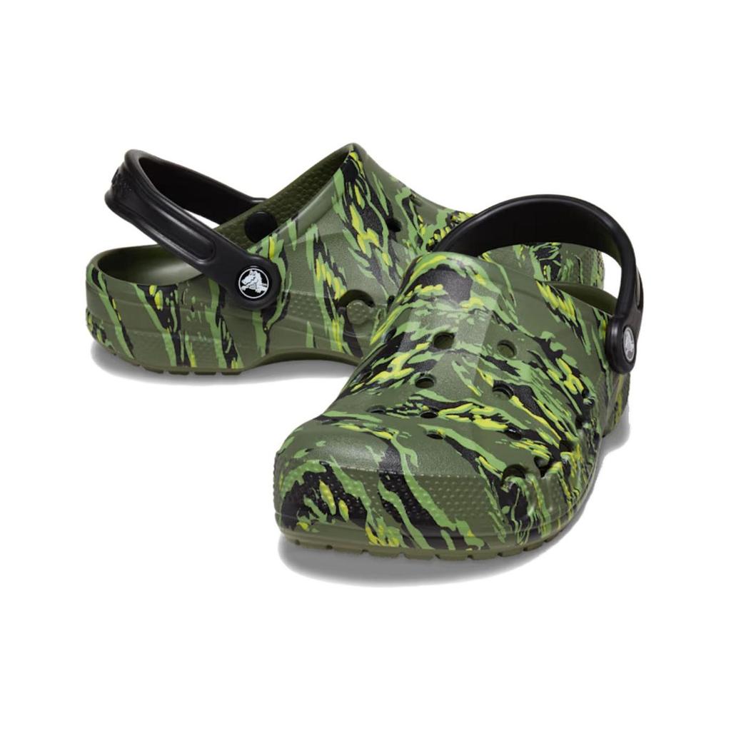 Crocs Breathable Round Toe Thick Sole Clogs Unisex Footwear Camouflage-Green 206230-9CX