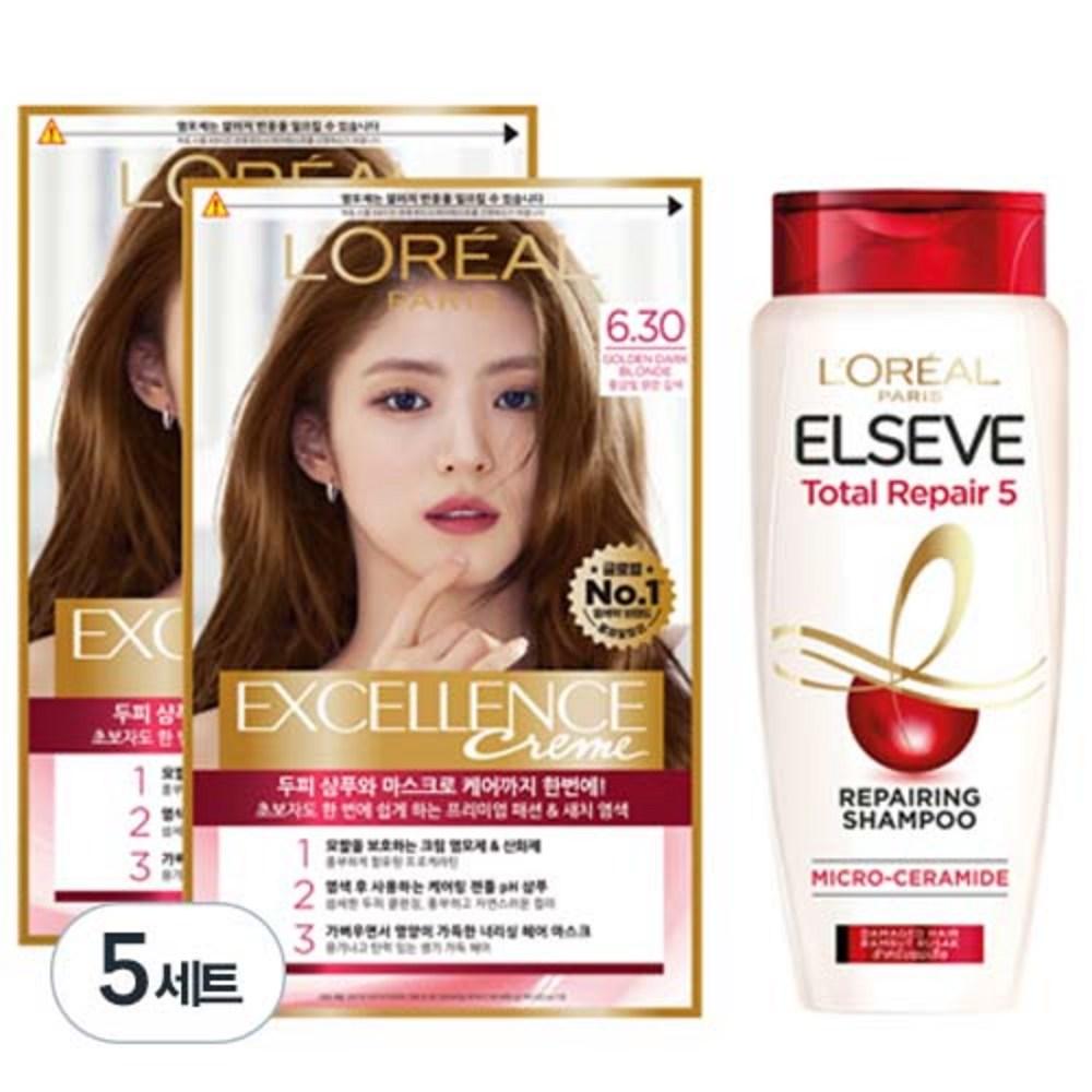 Крем-краска для волос L'Oréal Paris Excellence Нет. 6.30 2 шт + Шампунь 155 мл специальный набор, 5 наборов