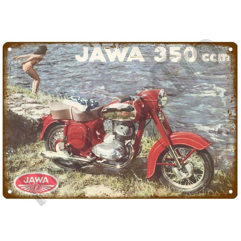 JAWA Vintage Wall Poster Vintage Retro Wall House Restaurant Decoration Plaque Metal Wall Decor Art Metal Sign Tin Sign Plate
