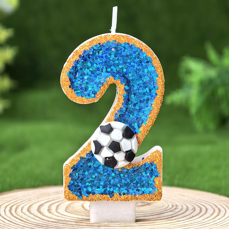 Vitality Football 0-9 Free Matching Combination Digital Candles Birthday Candles Are Perfect For High-End Baking Cake Decoration