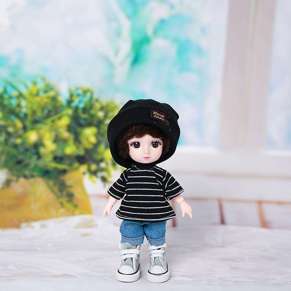 Dress Up Doll Clothes Knitted Hat Doll Jeans Pants Dolls Accessories Doll T-shirt  DIY Toy