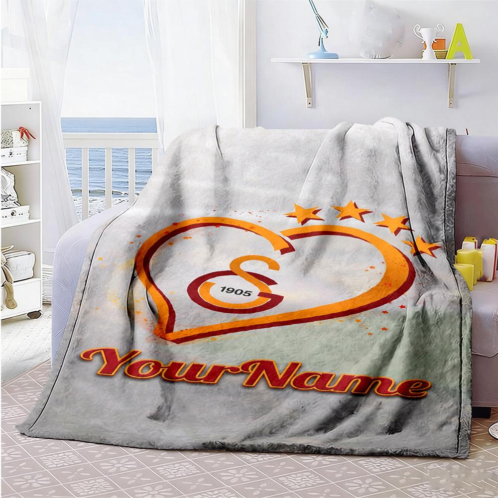 Galatasaray 419 Customize Text Blanket Throw Customizable Blanket Soft Warm Cozy for Nap Living Room Couch Chair for All Occasions