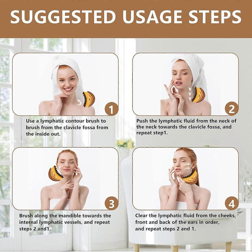 New Lymphatic Contour Face Brush,Lymphatic Brush for Face,Lymphatic Drainage Massager for Face,Chin & Jawline Sculpting,Ergonomically Designed to Fit