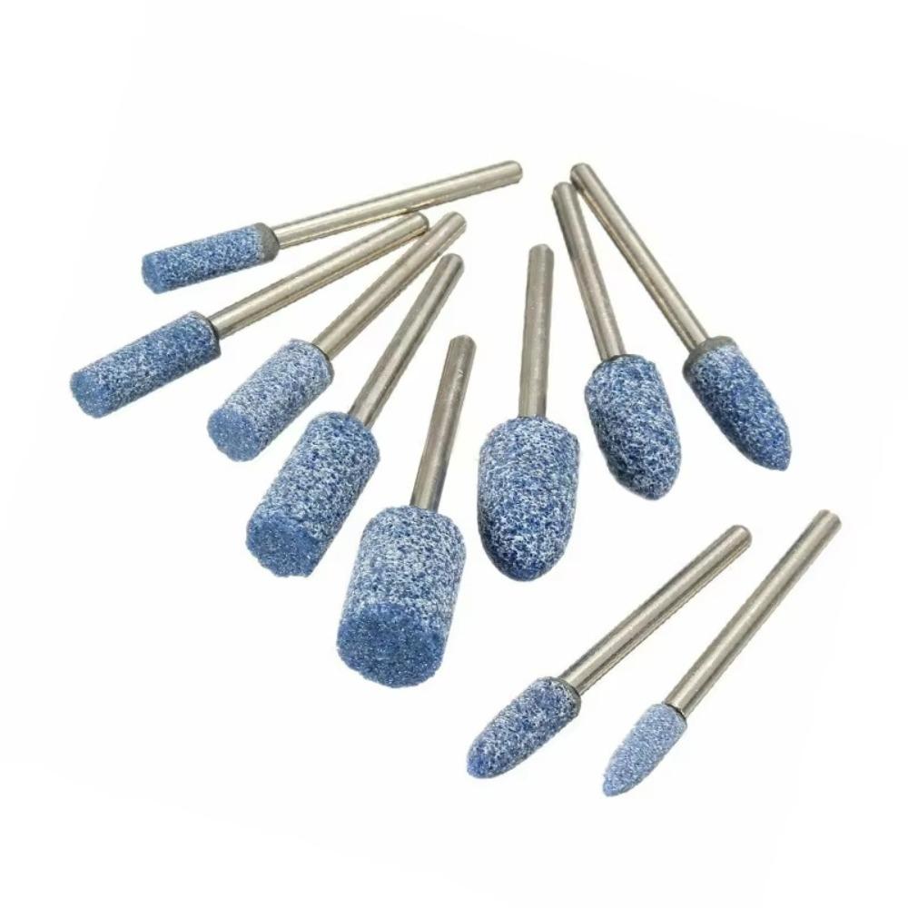 10Pcs 4-10mm Polishing Head Wheel Head Blue Electric Grinding Stone Wheel Abrasive Mounted Stone Dremel Accessories