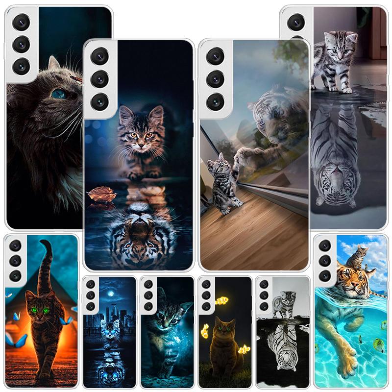 Cool Animal Big Cat Tiger Phone Case For Samsung Galaxy S24 S25 Edge S26 Ultra S23 S22 S21 Plus S20 FE + Personalized Print Cove
