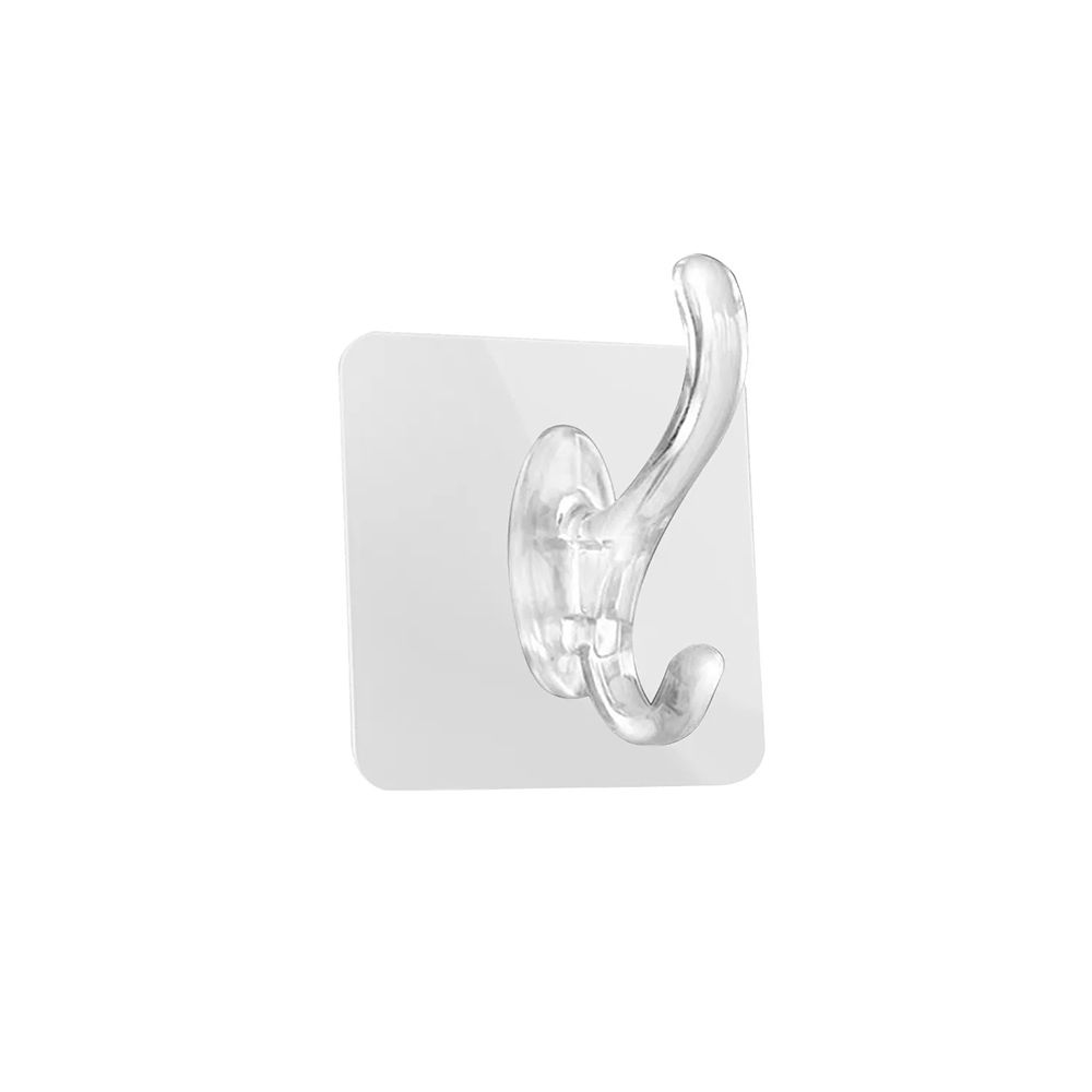 Row Transparent Autohesion for Bathroom,Kitchen Storage Rack Wall Hooks Key Holder Clothes Hanger